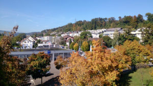 Aussicht auf der Terrasse der Pflegewohnung Weitblick in Winterthur