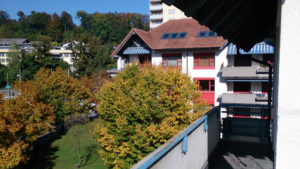 Aussicht vom Balkon der Pflegewohnung Weitblick in Winterthur